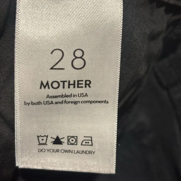 Mother The Insider Crop Step Fray Jeans Not Guilty Black Raw Hem - Picture 8 of 9